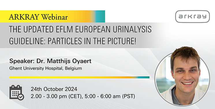 Join us for an insightful presentation by Dr. Matthijs Oyaert on The updated EFLM European Urinalysis guideline: particles in the picture! This presentation will provide an overview of the recommendations on urine particle analysis as outlined in the guideline, thereby emphasizing the importance of standardisation of routine procedures for urine particle identification and quantification.