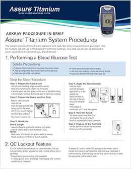 Assure Titanium - Procedure in Brief - Blood Glucose Testing